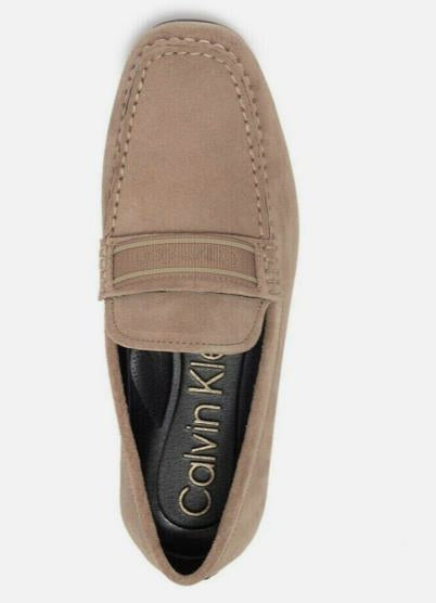 Calvin Klein Men's Oliver Taupe Suede Loafer Shoes 8.5 M NEW