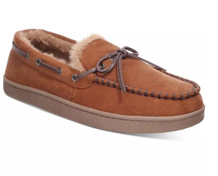 Club Room Mens Moccasin Slippers Tan XL 12 - 13 NEW $30 100139651