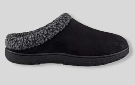 Haggar Men's Rolled Collar Fleece-Lined Clog Slippers Shoes XL 11-12 NEW $45