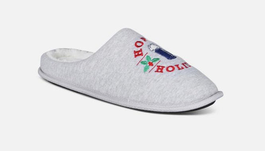 Club Room Men Holiday Slip On Slippers Light Gray S 6 - 7 NEW $30 100176725MN