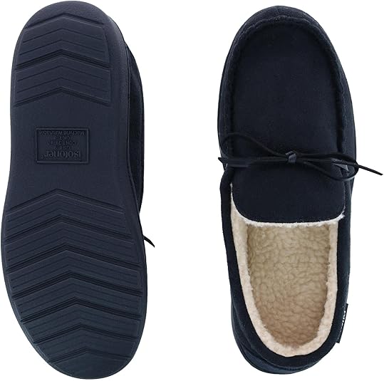 Isotoner Men's Microsuede Nigel Moccasin Slippers XXL 13 - 14 NEW $48 A9F386BLK