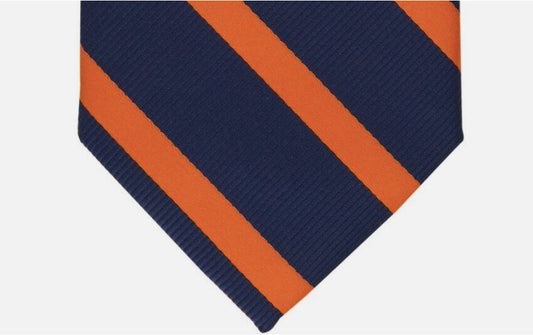 Club Room Men's Bay Stripe Orange Navy Tie Necktie New 3" $55 1CRC22-3024