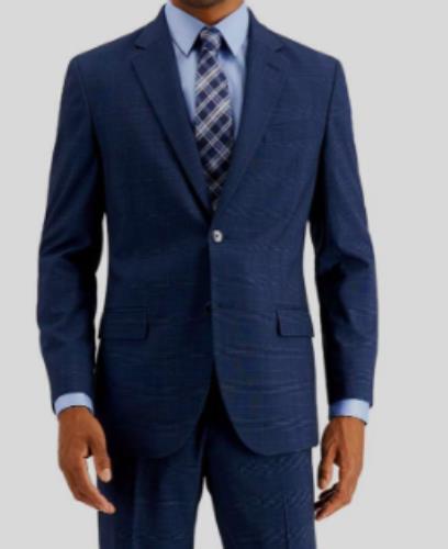 NAUTICA Men's Blue Plaid Gaff Modern Fit Stretch Sport Coat 50 R NEW NA00055