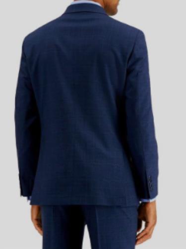 NAUTICA Men's Blue Plaid Gaff Modern Fit Stretch Sport Coat 50 R NEW NA00055