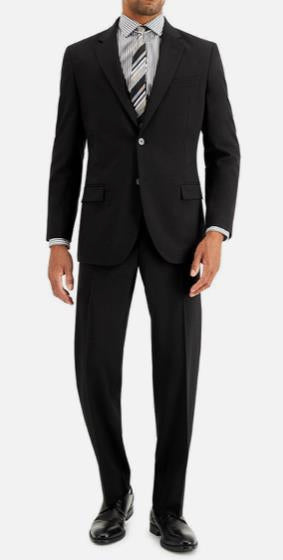 Nautica Mens Black Stretch Modern fit 2 Piece Suit 40 L / 34W NEW $395 NA000277