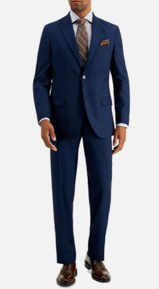 Nautica Mens Navy Modern fit 2 Piece Suit 38 R / 32 W NEW $395 NA000278 GAFF