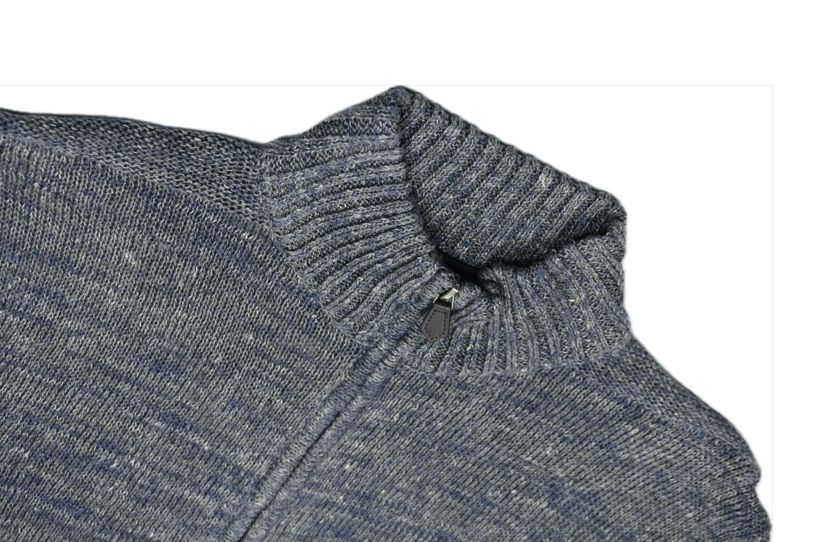 The Men's Store Linen Melange Knit Full Zip Sweater Jacket L New $248