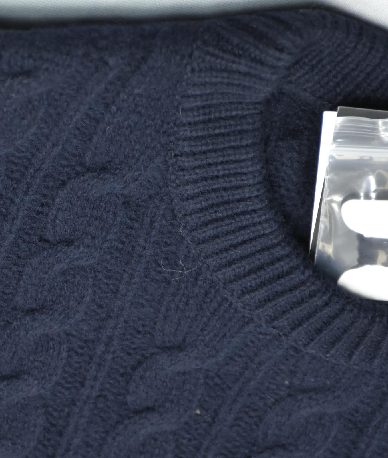 The Men's Store Heavyweight Cable Knit Merino Wool Navy Sweater M NEW 9715