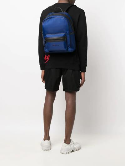 Kiton Logo-print Zip-up Backpack Cornflower Blue MINT Used A Few Times  KBAY33