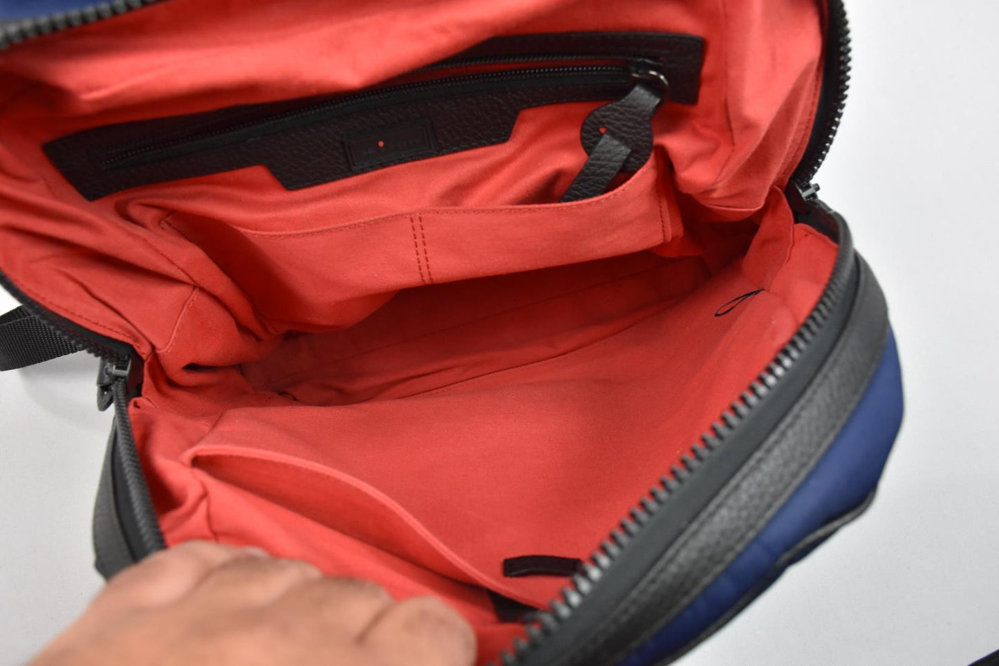 Kiton Logo-print Zip-up Backpack Cornflower Blue MINT Used A Few Times  KBAY33