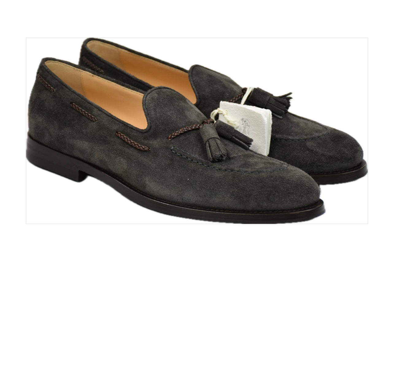 Brunello Cucinelli Men's Suede Tassel Loafers Shoes 42 = 9 US NEW $1100