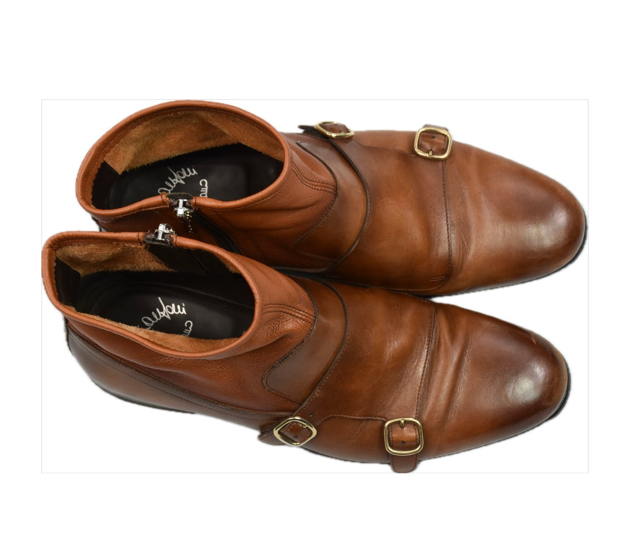 Santoni Fatte a Mano Men's Monk Strap Ankle Boots 8 Fits 9 US MINT $1400