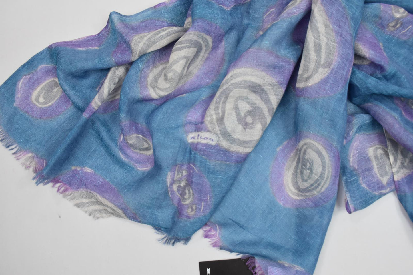 Kiton Men's Multicolor Line Silk Cashmere XXL Scarf 77"L x 35"W NEW UFSCA 717001