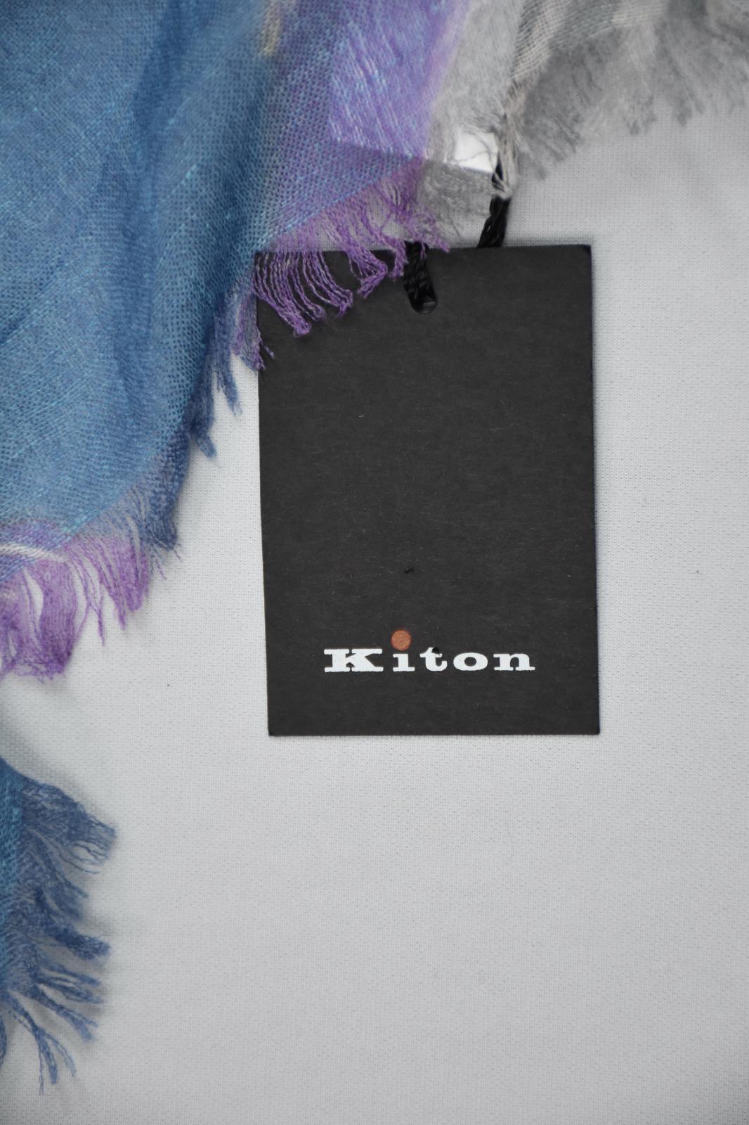 Kiton Men's Multicolor Line Silk Cashmere XXL Scarf 77"L x 35"W NEW UFSCA 717001