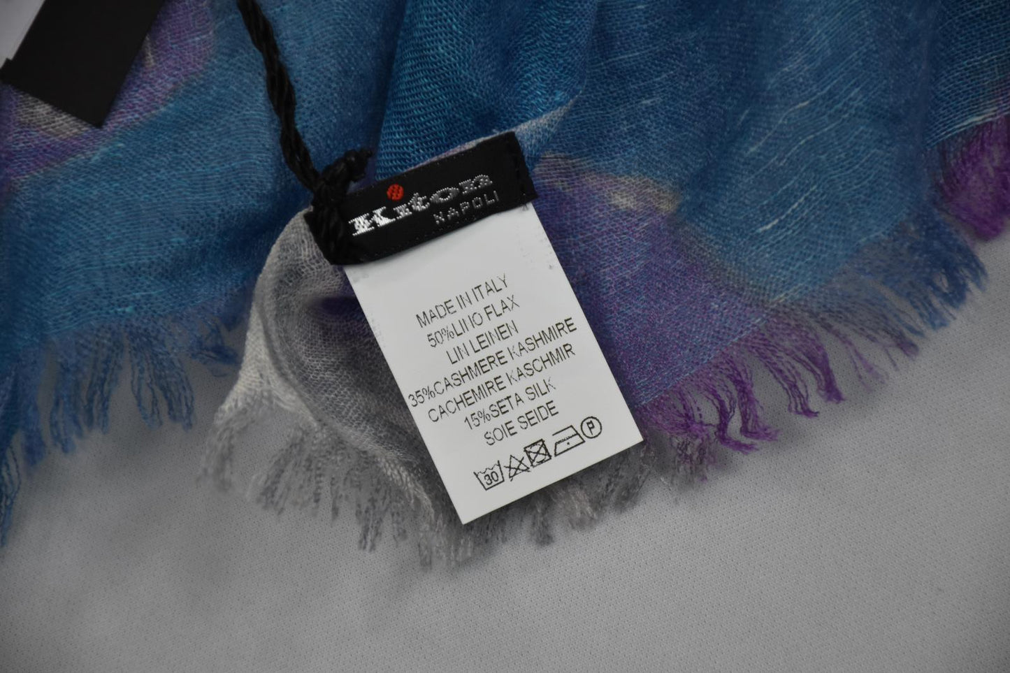 Kiton Men's Multicolor Line Silk Cashmere XXL Scarf 77"L x 35"W NEW UFSCA 717001