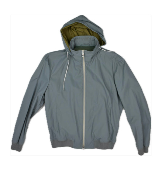 Kired By Kiton Men's Blue Nylon Rain Jacket L MINT