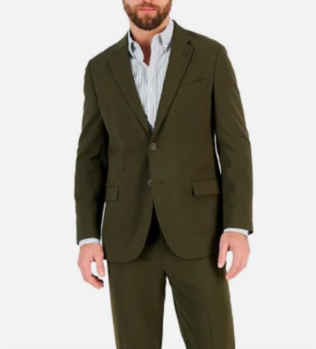 Nautica Mens Gaff Olive Stretch Comfortable fit Suit Jacket 36 S NEW $295 NF2011