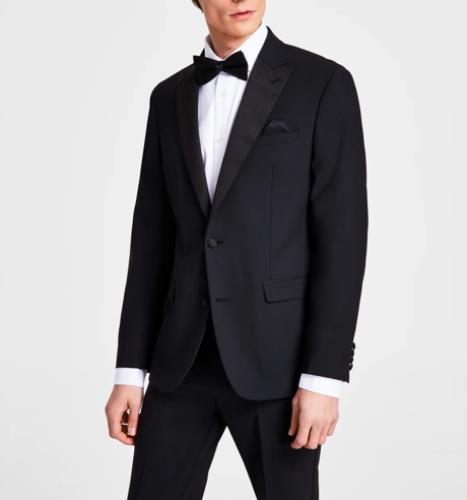 Bar III Mens Slim Suit Jacket Black Solid Blazer 36 S $425 TGNN1CYZ0002