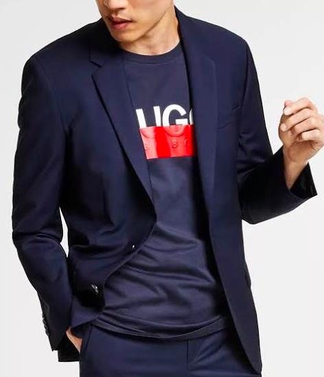 HUGO BOSS Men's Karl232X Navy Modern Fit Suit Jacket Sport Coat 44 R New