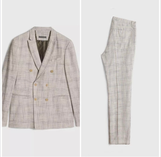 John Varvatos Men's Namo Anderson Double Breasted Suit 52 R  - 42 R New $2050