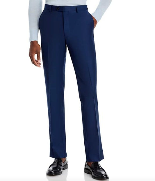 John Varvatos Men's Navy Wool Blend Flat Front Dress Pants 40 New JV338835-BSZJ