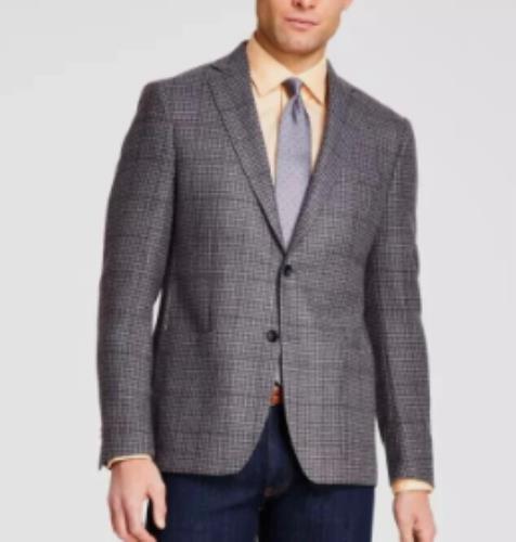 Michael Kors Mens Luxury Fabric Wool Blend Sport Coat 44 R New $375 KEAT1K8Y0302