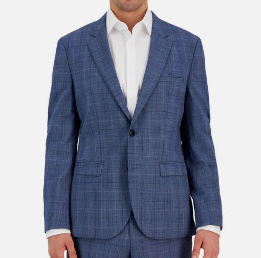 Hugo Boss Men's KARK232X Modern Fit Plaid Wool Blend Suit Jacket 38 R NEW $495