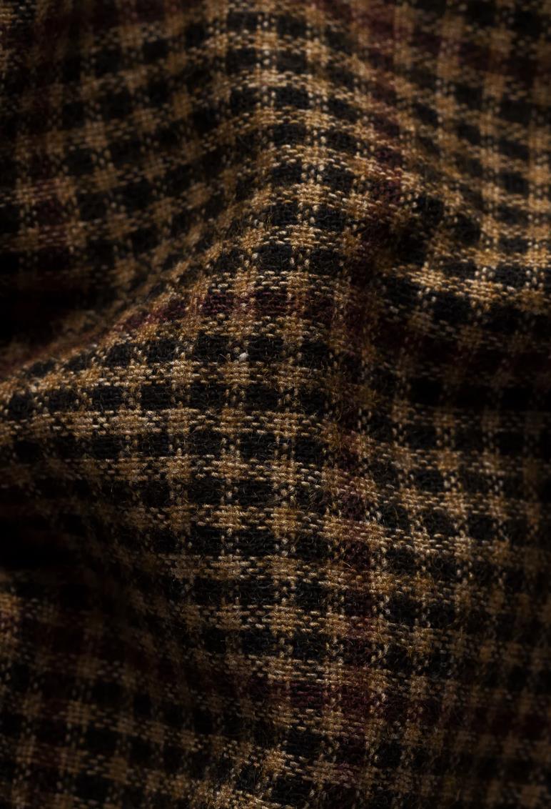 Eton Mens Brown Checked Cotton–wool–cashmere Flannel Overshirt Jacket L New $300