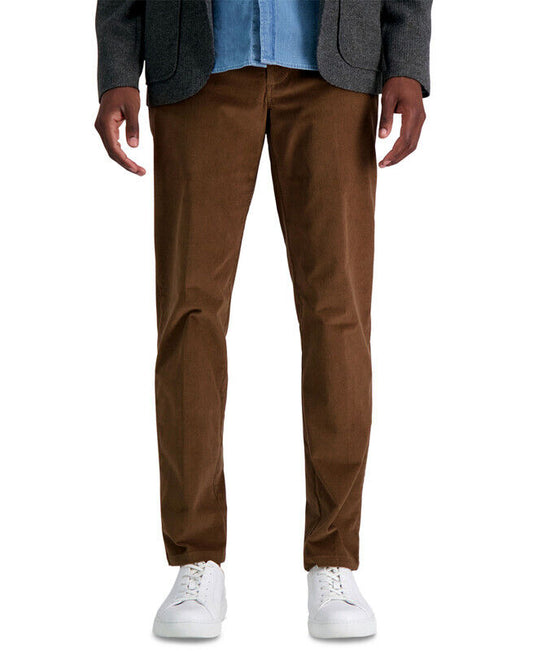 Kenneth Cole Mens Slim Stretch Corduroy Camel Pants 33 X 30 NEW $100 KC80123