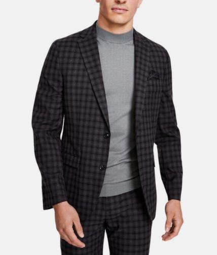 Bar III Mens Skinny Check Suit Jacket Sport Coat 38 L $425 TOGL1CJZ0081
