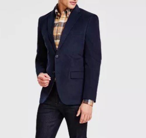 Tommy Hilfiger Men's Navy Corduroy Sport Coat 48 R NEW $295 CNRA1AUA8052