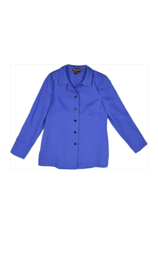 Nina Mclemore Women's Blue Coat Jacket Size 4 MINT $995 Made IN USA