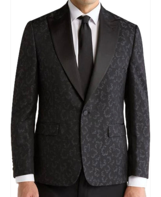 KARL LAGERFELD PARIS Printed Peak Lapel Dinner Jacket 40 S NEW $295 ALXR1LFB0011