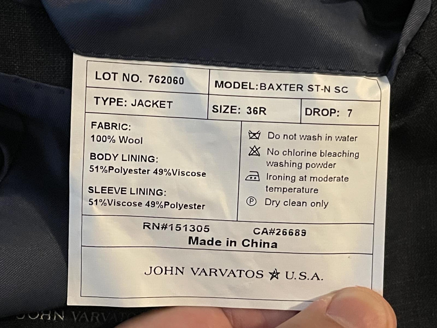 John Varvatos Star Men's 2-BTN Jacket Sport Coat 36 R New $598 BAXTERST-N-SC