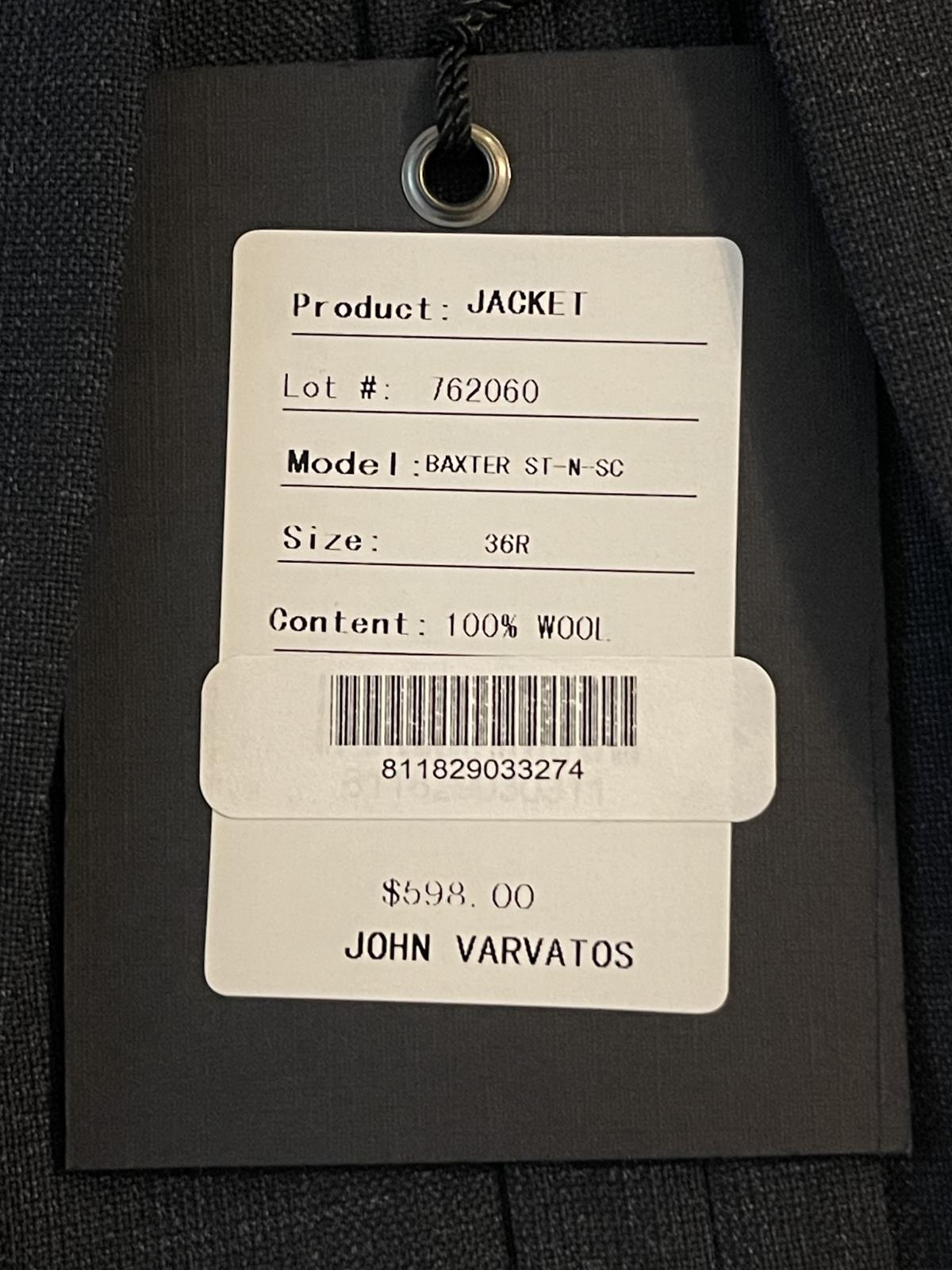 John Varvatos Star Men's 2-BTN Jacket Sport Coat 36 R New $598 BAXTERST-N-SC