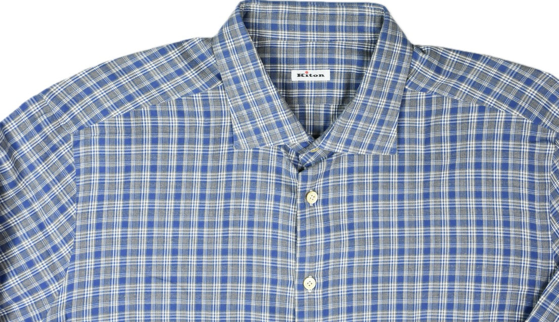 Kiton Napoli Mens Cotton Dress Shirt 3XL NEW