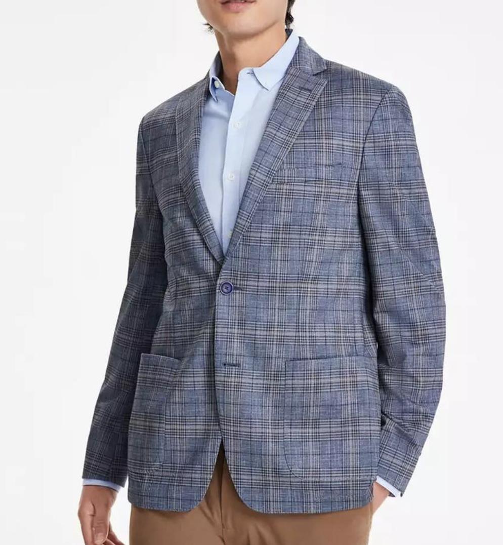 Bar III Men's Slim Knit Plaid Sport Coat 38 S NEW $295 TERR1CPZ0010