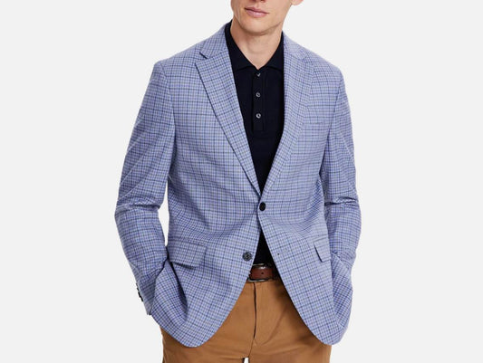 Tommy Hilfiger Men's Modern Fit Blue Check Sport Coat 40 R NEW $295 CNRA1ATG0716