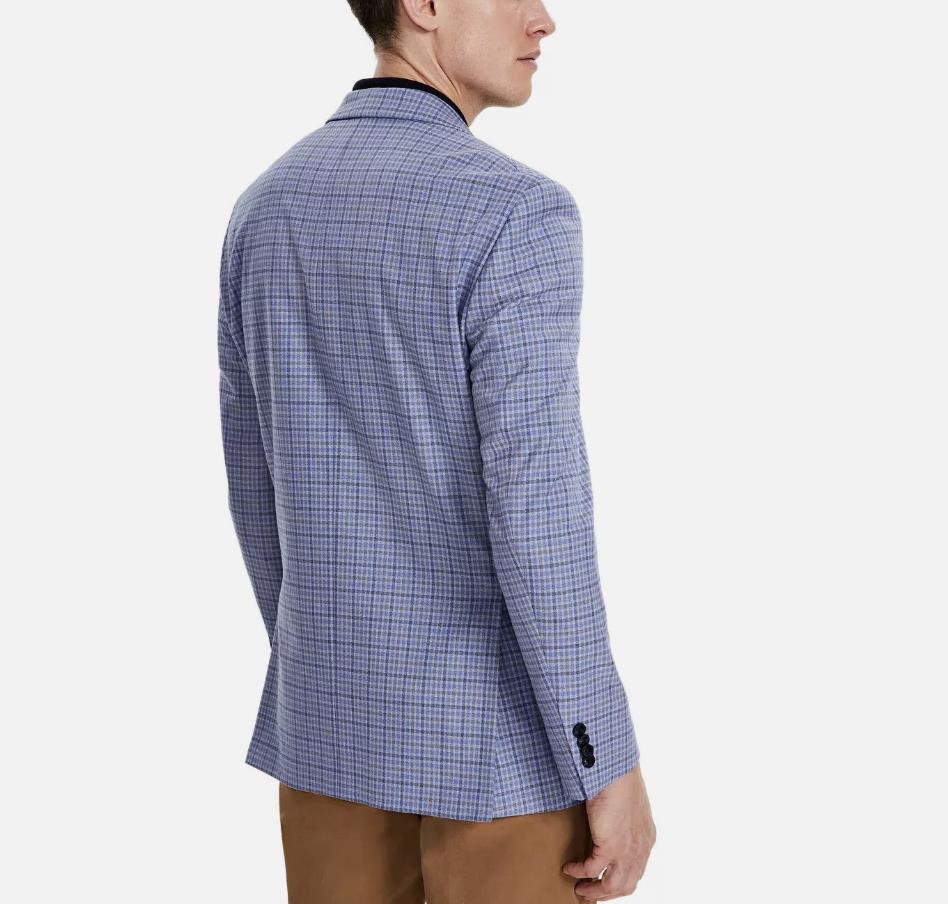 Tommy Hilfiger Men's Modern Fit Blue Check Sport Coat 40 R NEW $295 CNRA1ATG0716