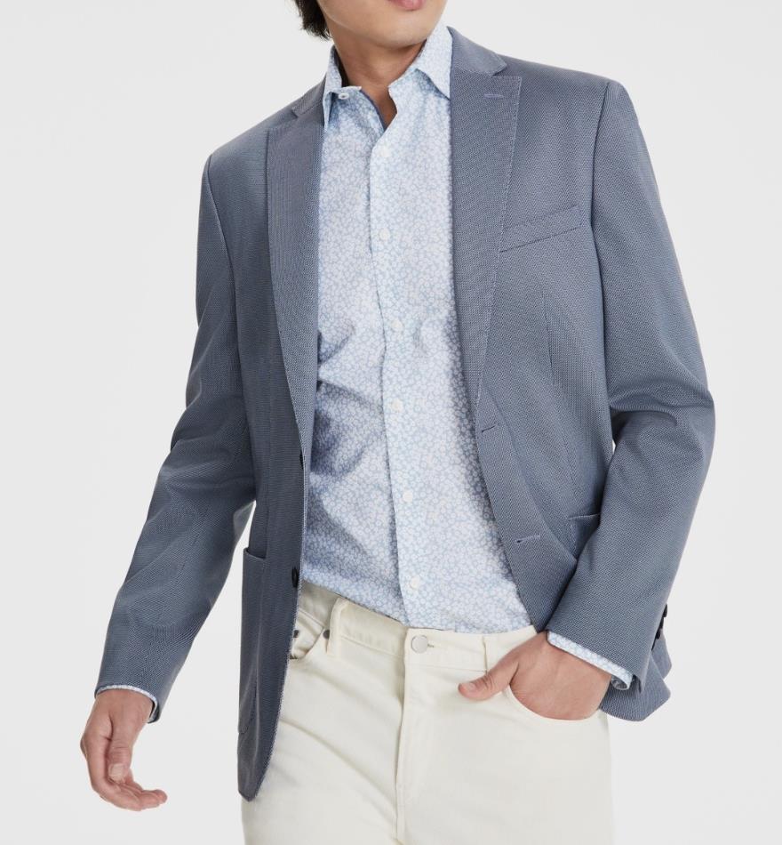 Bar III Men's Slim Dark Blue Knit Sport Coat 40 L NEW $425 TERR1CPZ0045