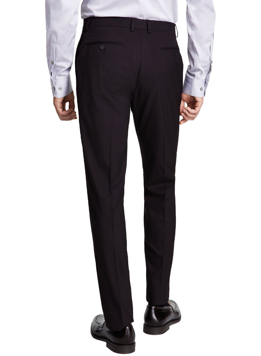Calvin Klein Mens Slim Dress Pants Wine/Black 34 X 34 NEW $95 JMROPJSY0902