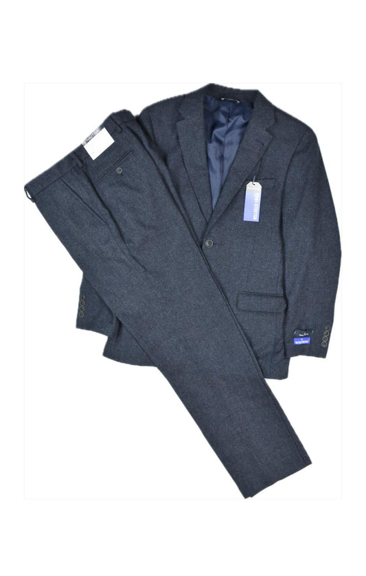 Nautica Mens Navy Herringbone Stretch 2 Piece Suit 38 R / 32 W NEW $395 NF2547
