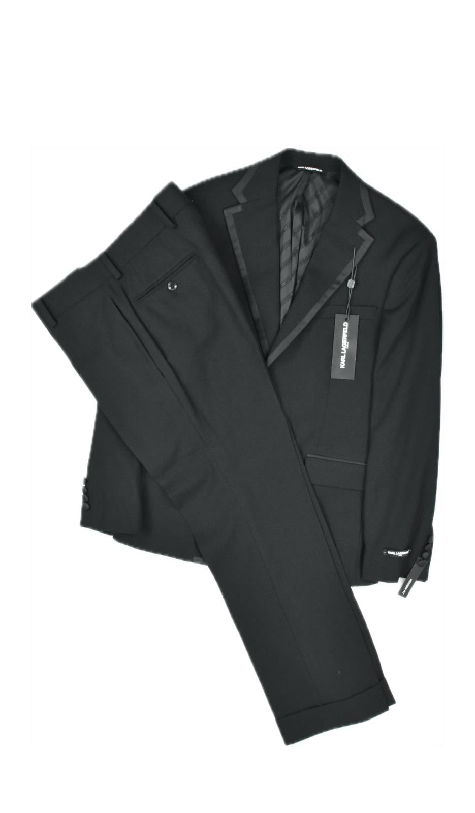 Karl Lagerfeld Men's Modern fit 2 Piece Tuxedo Suit 36 S NEW $495 ACTO2LSB0002