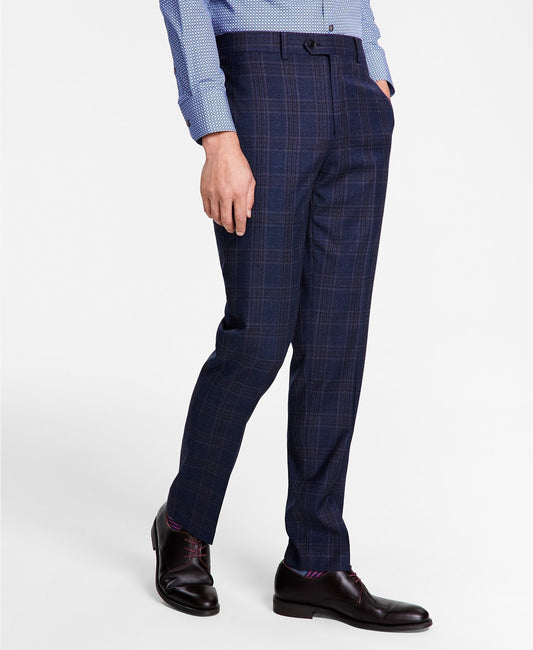 Tallia Men's Slim Plaid Wool Blend Pants 36 X 32 NEW $175 VVNEPT5V0122