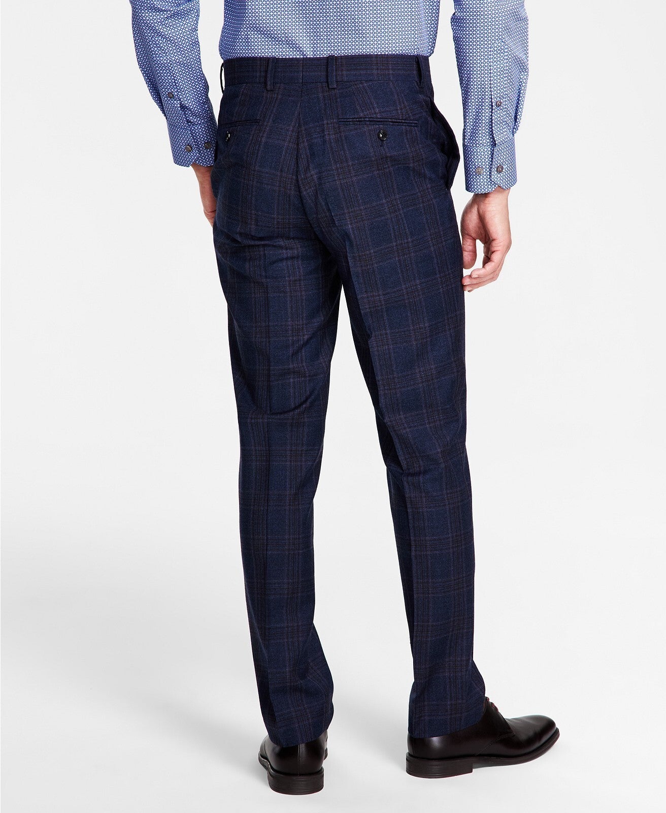 Tallia Men's Slim Plaid Wool Blend Pants 36 X 32 NEW $175 VVNEPT5V0122