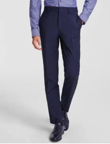 Hugo Boss Men's Regular-Fit Navy Slid Pants 38 X 33 NEW $198 Simmons M204X