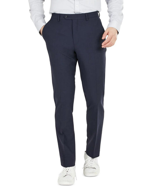 Bar III Men's Slim Wool Blend Stretch Navy Pants 34 X 30 NEW MCSTPC0W0003