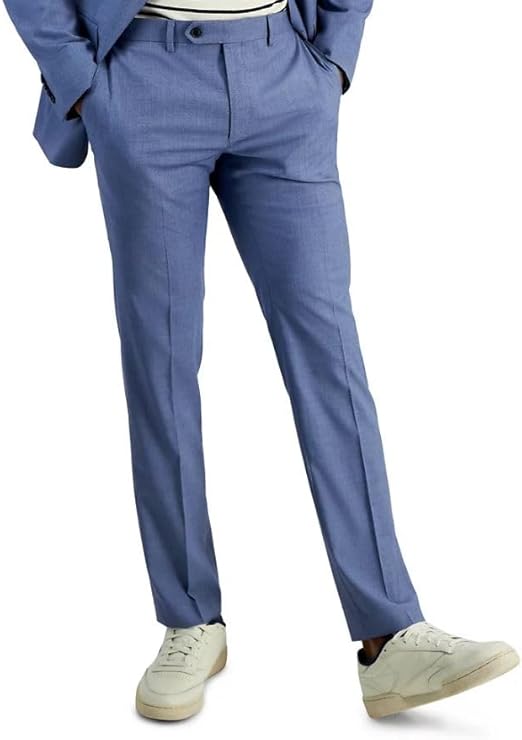 Ben Sherman Men's Blue Solid Slim Pants 32 X 32 New