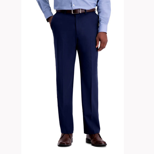 Haggar Mens Classic Fit Flat Front Premium Blue Pants 40 X 32 NEW $70  HD00676