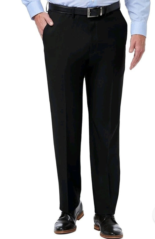 J.M. Haggar Men Classic Fit Premium Stretch Black Pants 38 X 30 NEW $100 HY00182